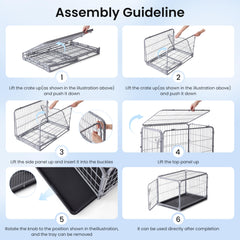 ZOMISIA foldable dog crate assembly-free folding makes storage easy when not in use.