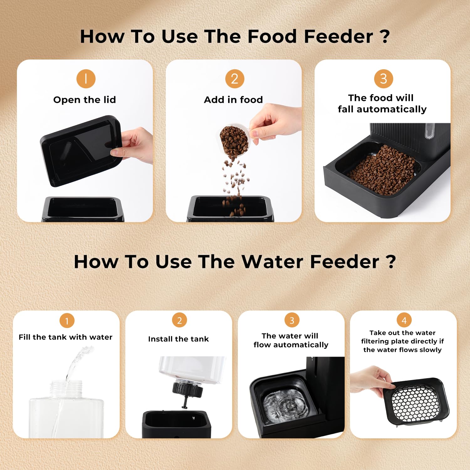 ZOMISIA gravity cat feeder easy manual cleaning with cold water.