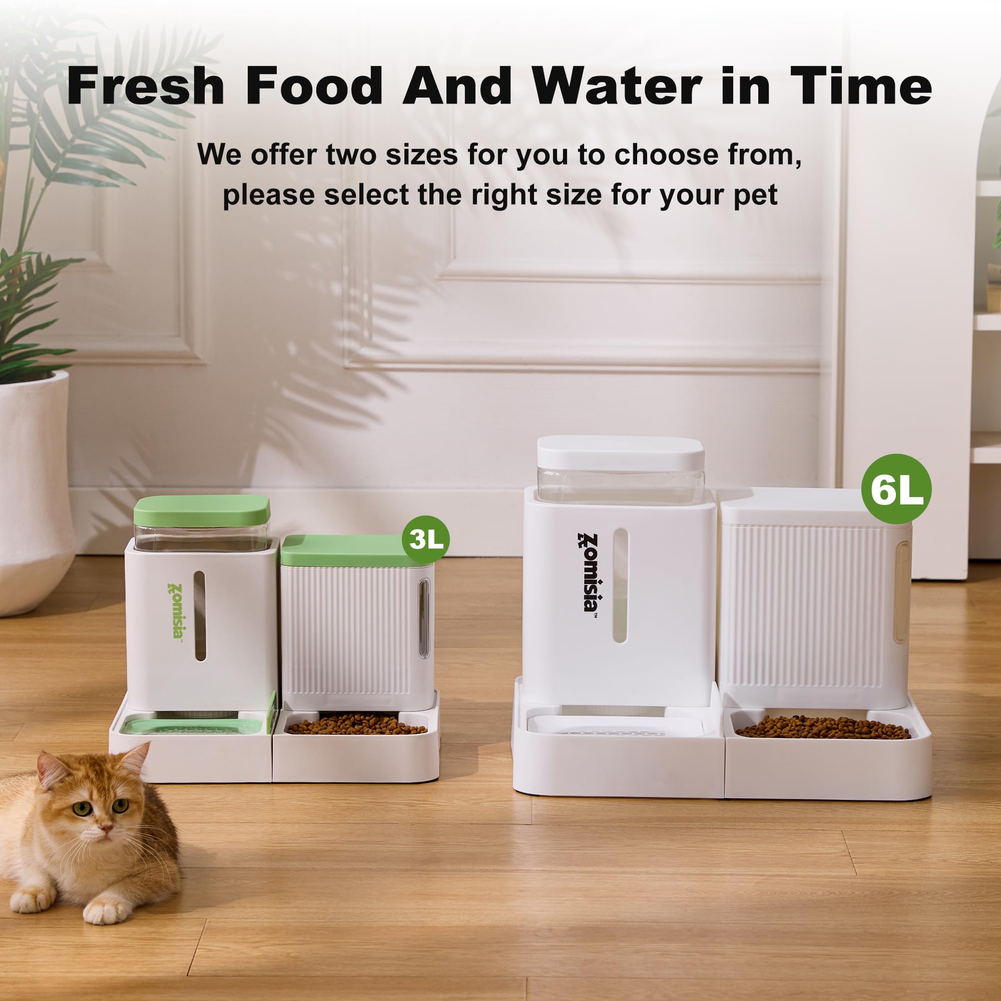ZOMISIA gravity cat feeder suits small to medium cats and dogs.