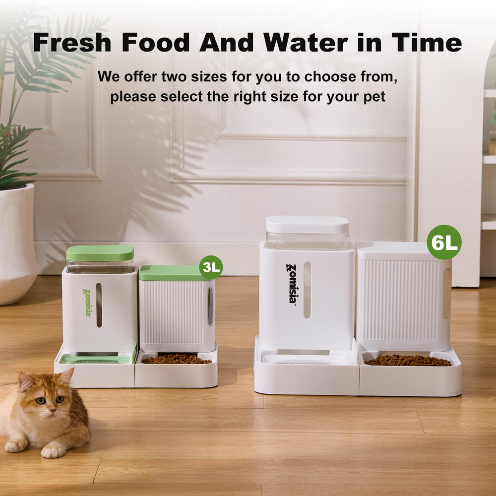 ZOMISIA gravity cat feeder suits small to medium cats and dogs.