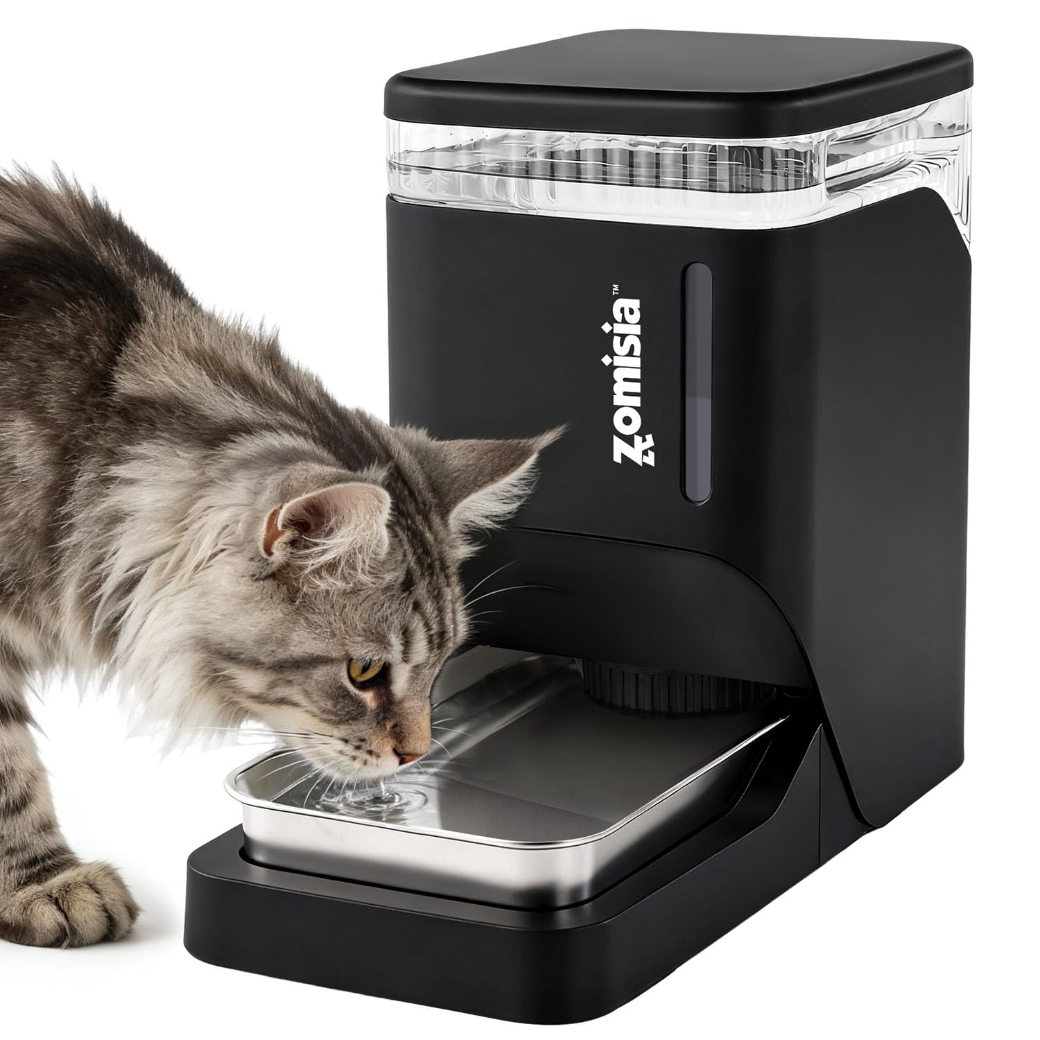ZOMISIA gravity cat water dispenser 6L tank - silent, electricity-free hydration for indoors and outdoors.