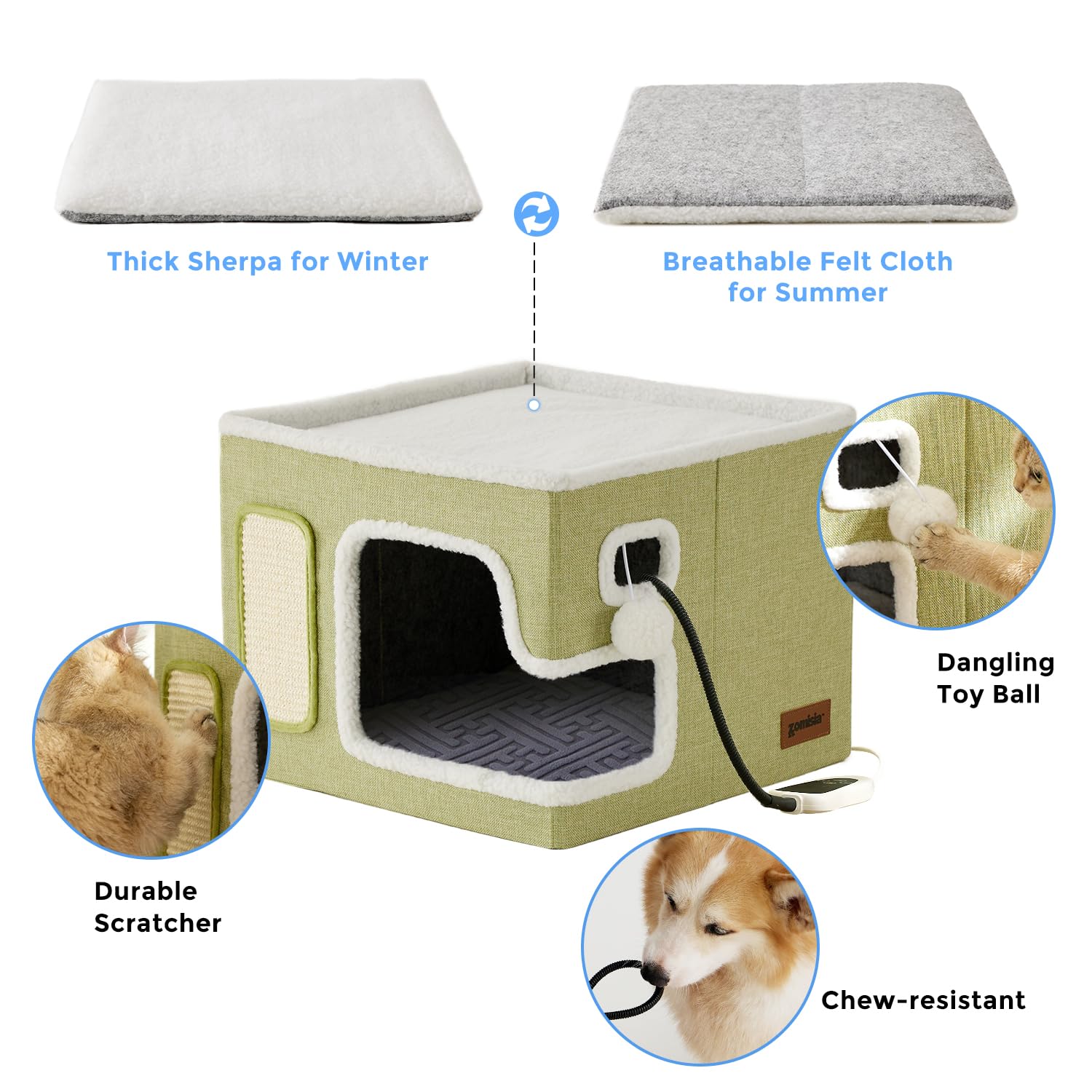 ZOMISIA heating pad safety core emphasizes waterproof and flame-retardant design.