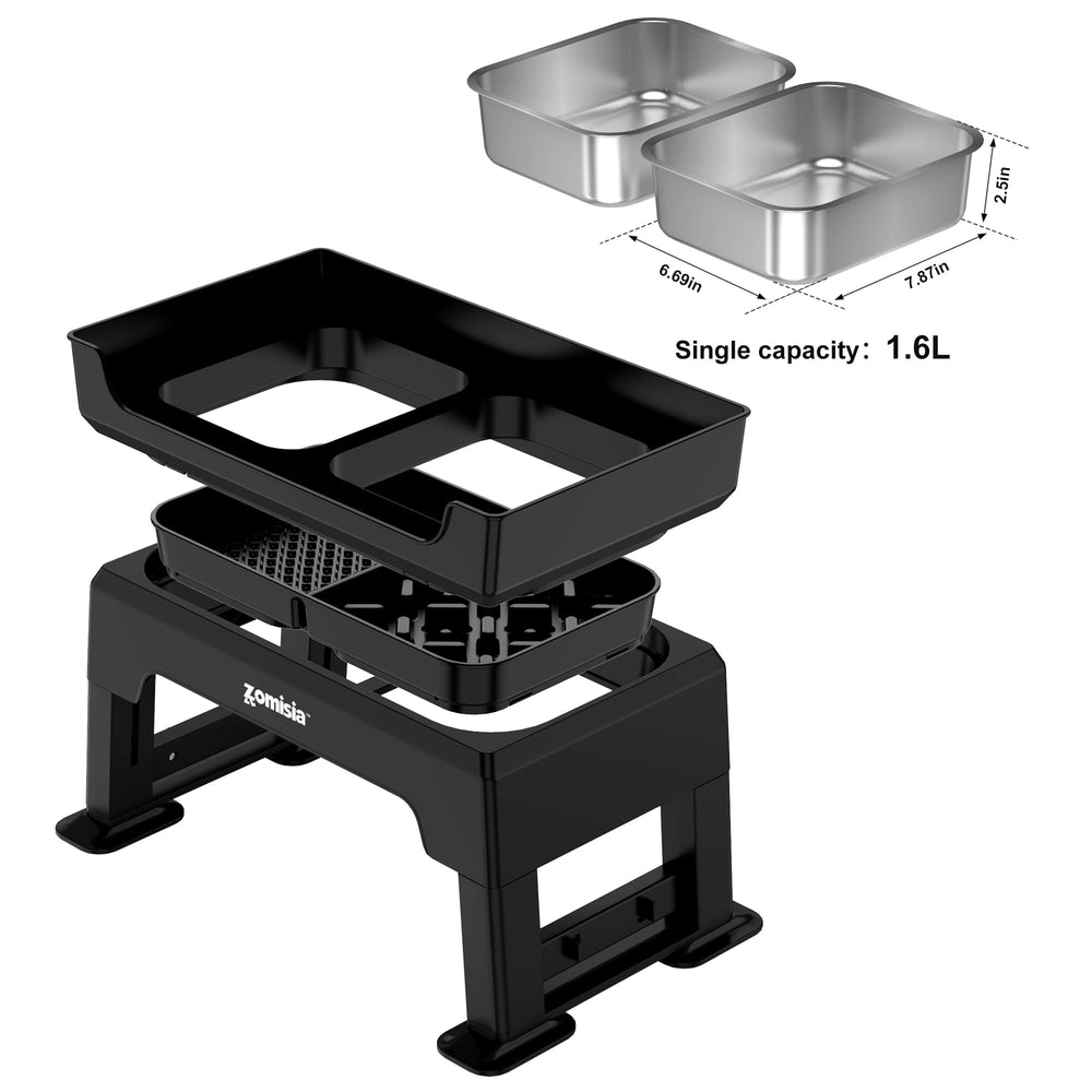 ZOMISIA 6-level height adjustment ensures comfortable feeding for all dogs