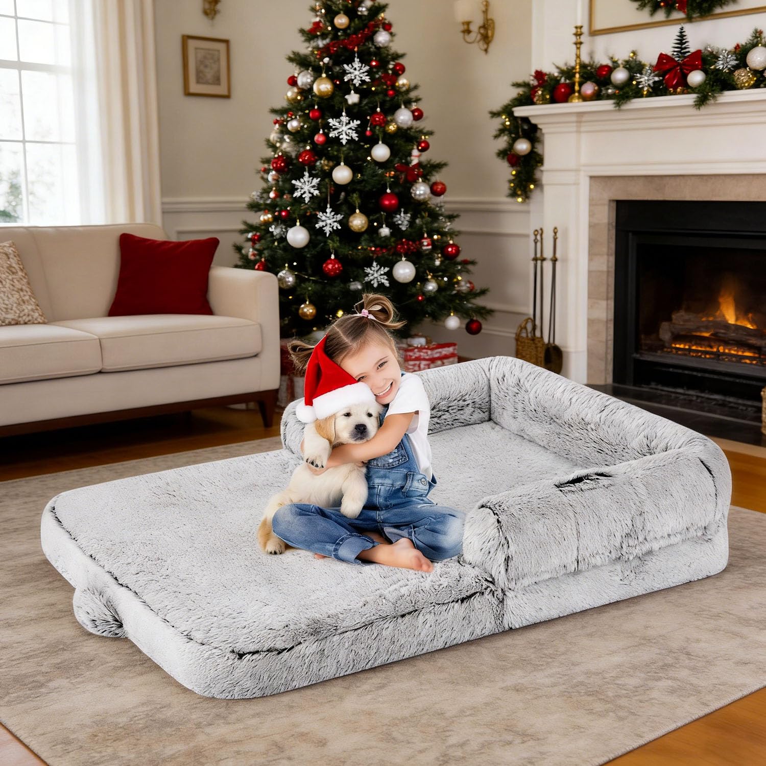 ZOMISIA human-dog-bed spacious setup for nap and play with family comfort