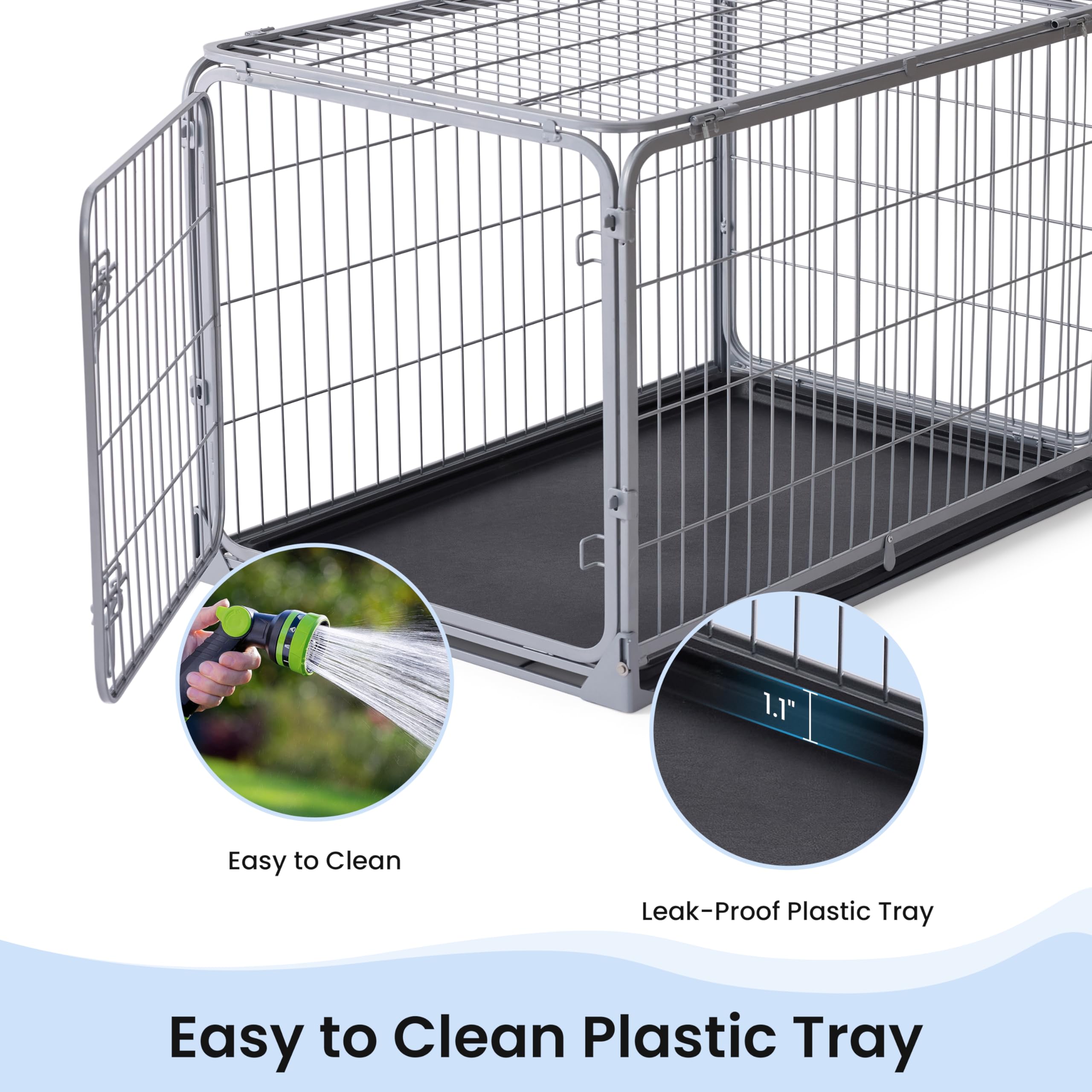 ZOMISIA indoor-outdoor use dog crate supports versatile placement on balcony or living room.