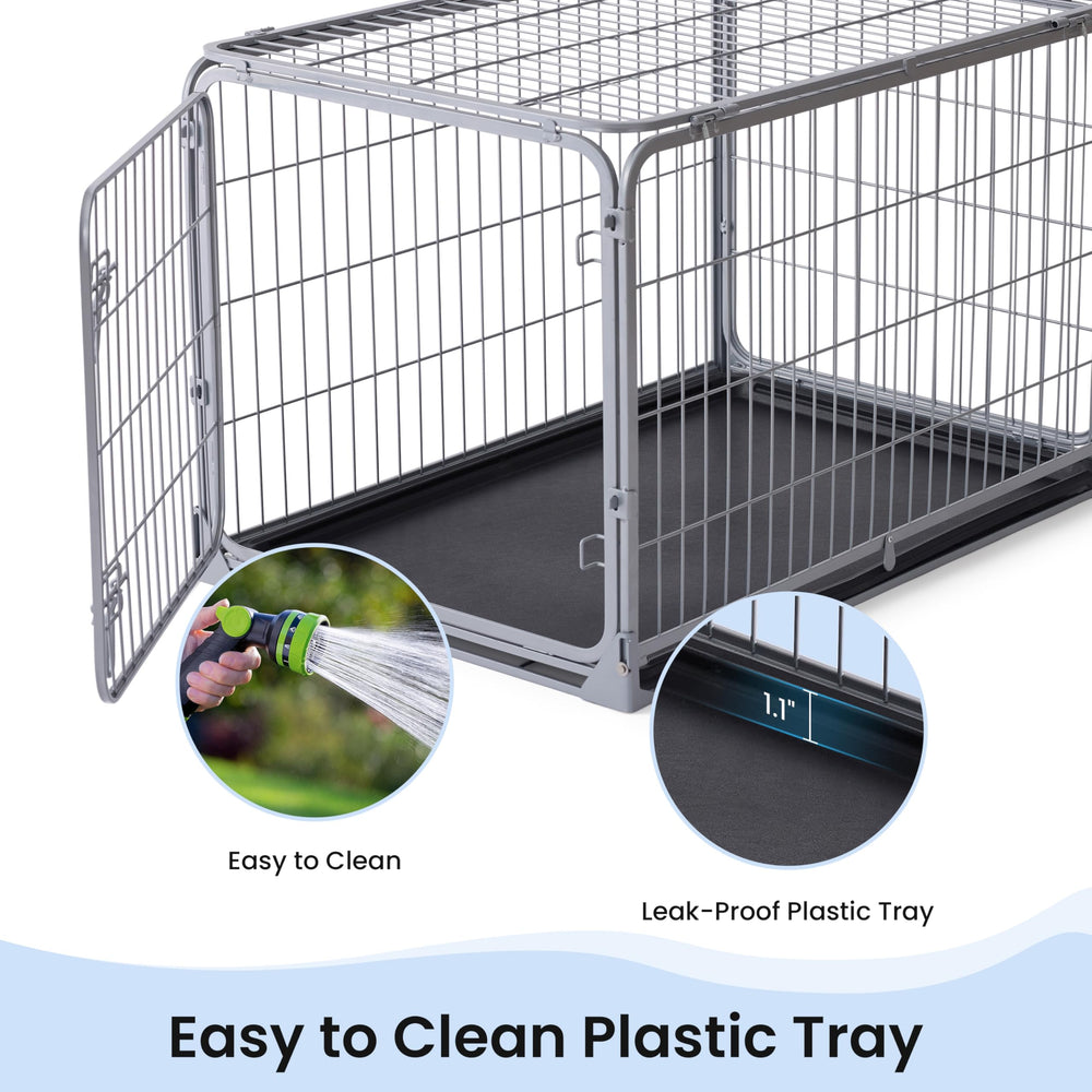ZOMISIA indoor-outdoor use dog crate supports versatile placement on balcony or living room.