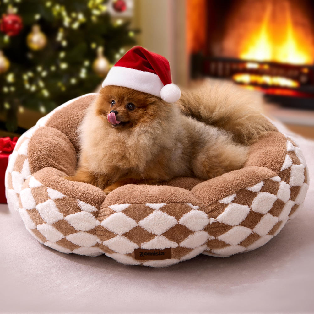 ZOMISIA large cat bed round plush—cozy naps and warmth for pets