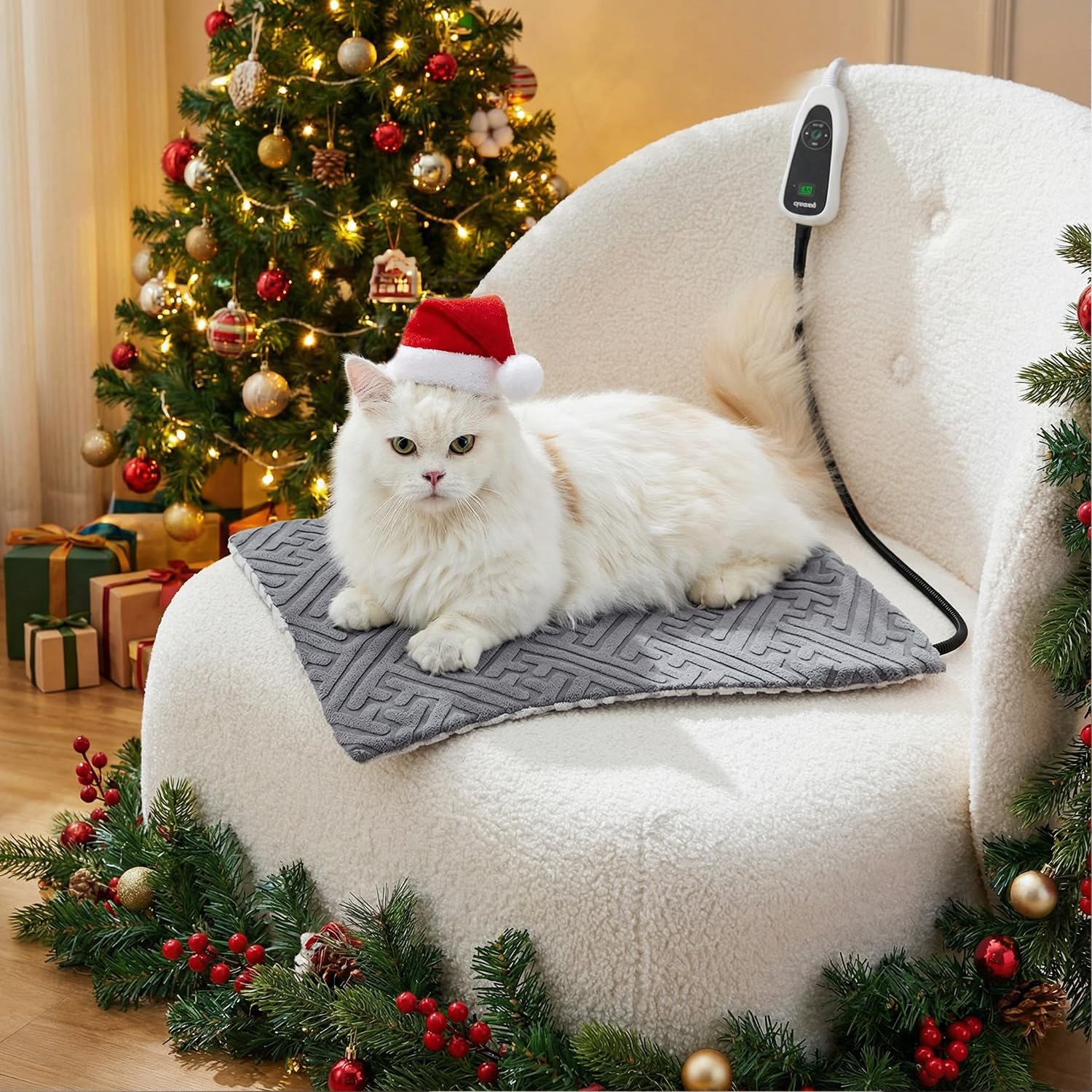 ZOMISIA 32x20 inch heating pad with dog resting for cozy warmth