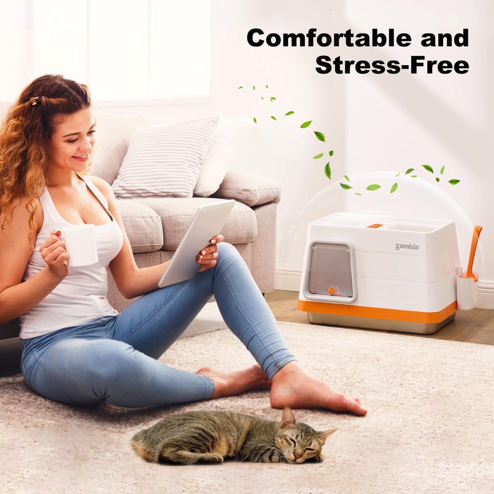 ZOMISIA leak-proof barrier with scoop included simplifies cleaning and prevents leaks.