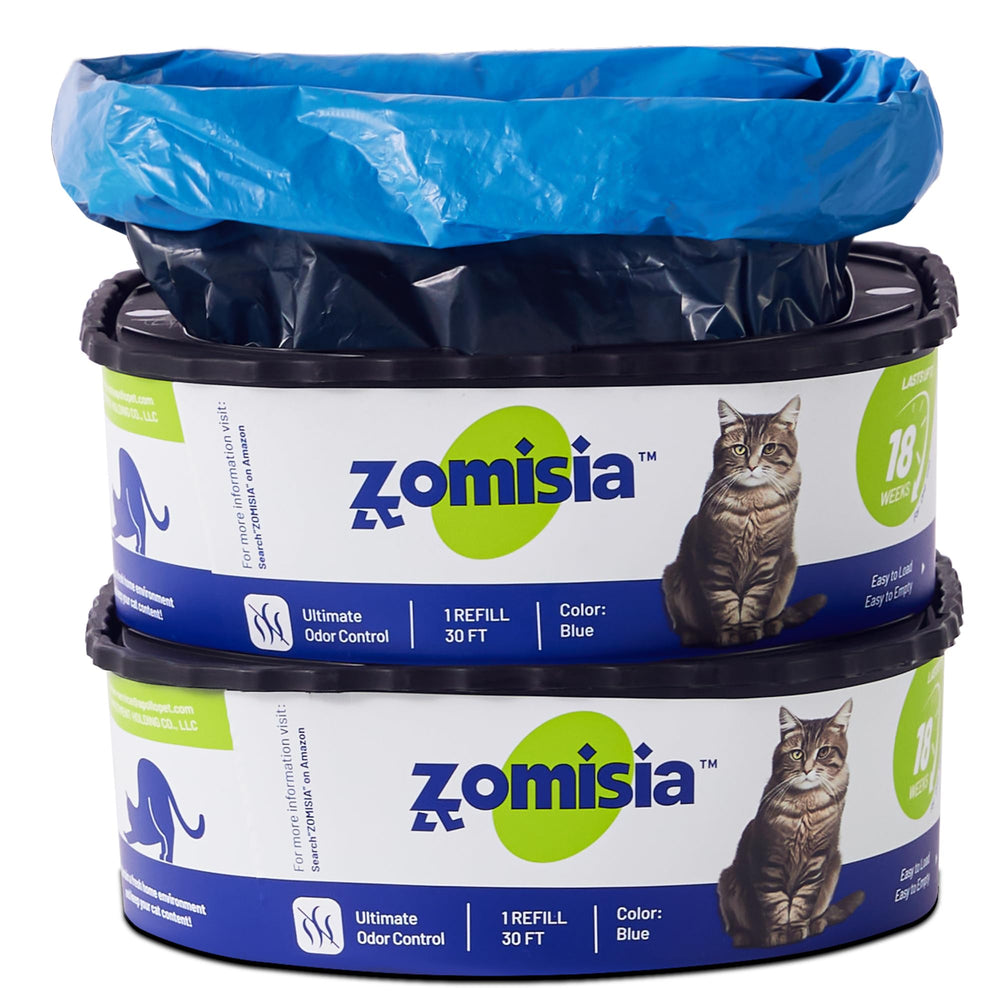 ZOMISIA litter genie-compatible 60ft refill, left view, designed for long-lasting odor control