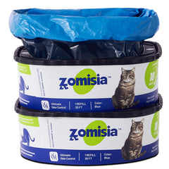 ZOMISIA litter genie-compatible 60ft refill, left view, designed for long-lasting odor control