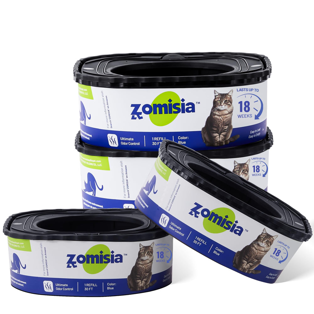 ZOMISIA-litter-genie-refill-4pack-1 image shows a four-pack compatible with Litter Genie for odor control.