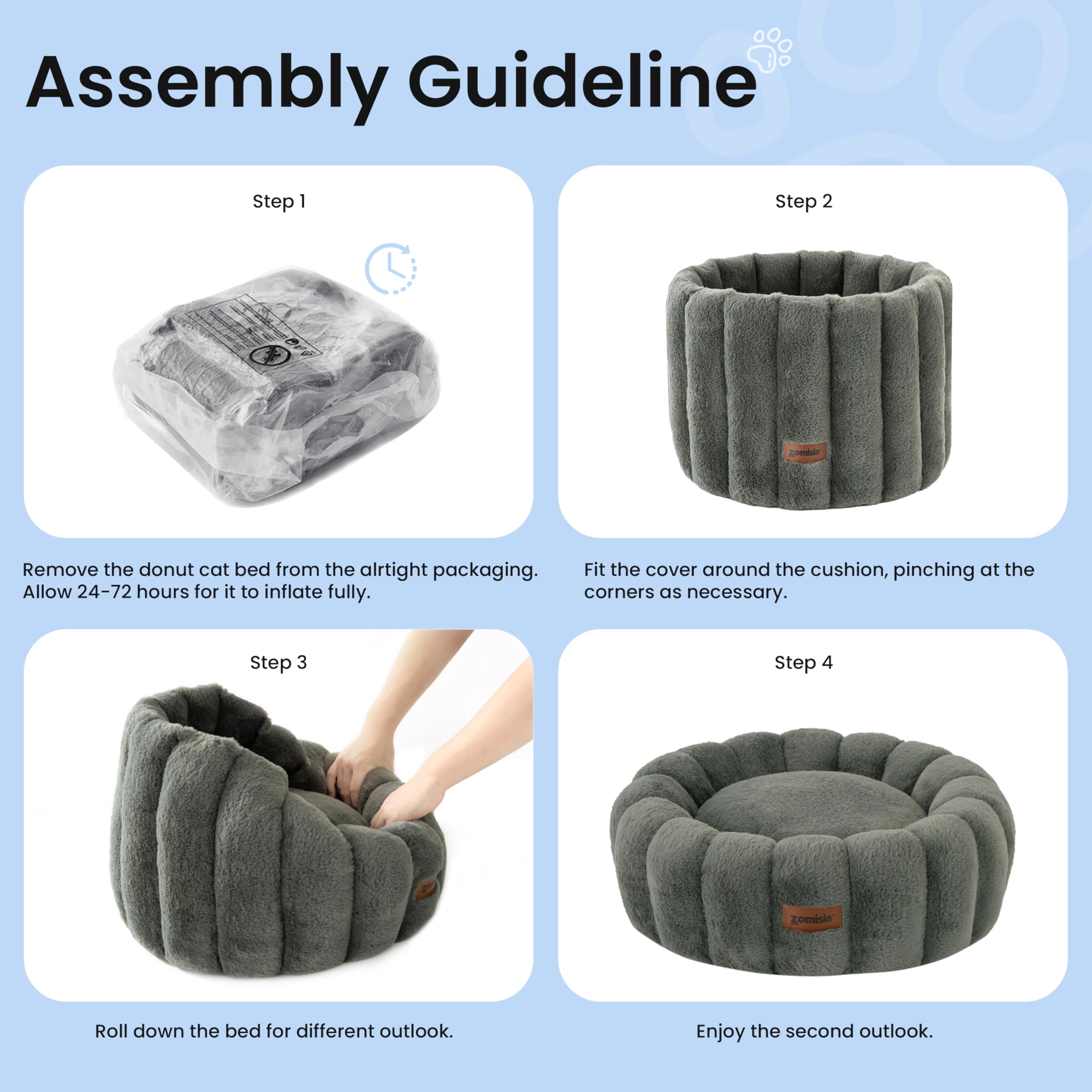 ZOMISIA non-shedding plush fabric for clean homes