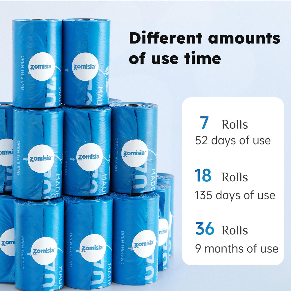 ZOMISIA opaque blue exterior keeps waste discreet.
