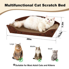 ZOMISIA orthopedic-armrests cat scratcher highlights curved armrests as comfy head and neck support