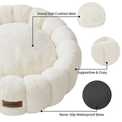 ZOMISIA donut bed anti-slip bottom keeps small pets safe during play.