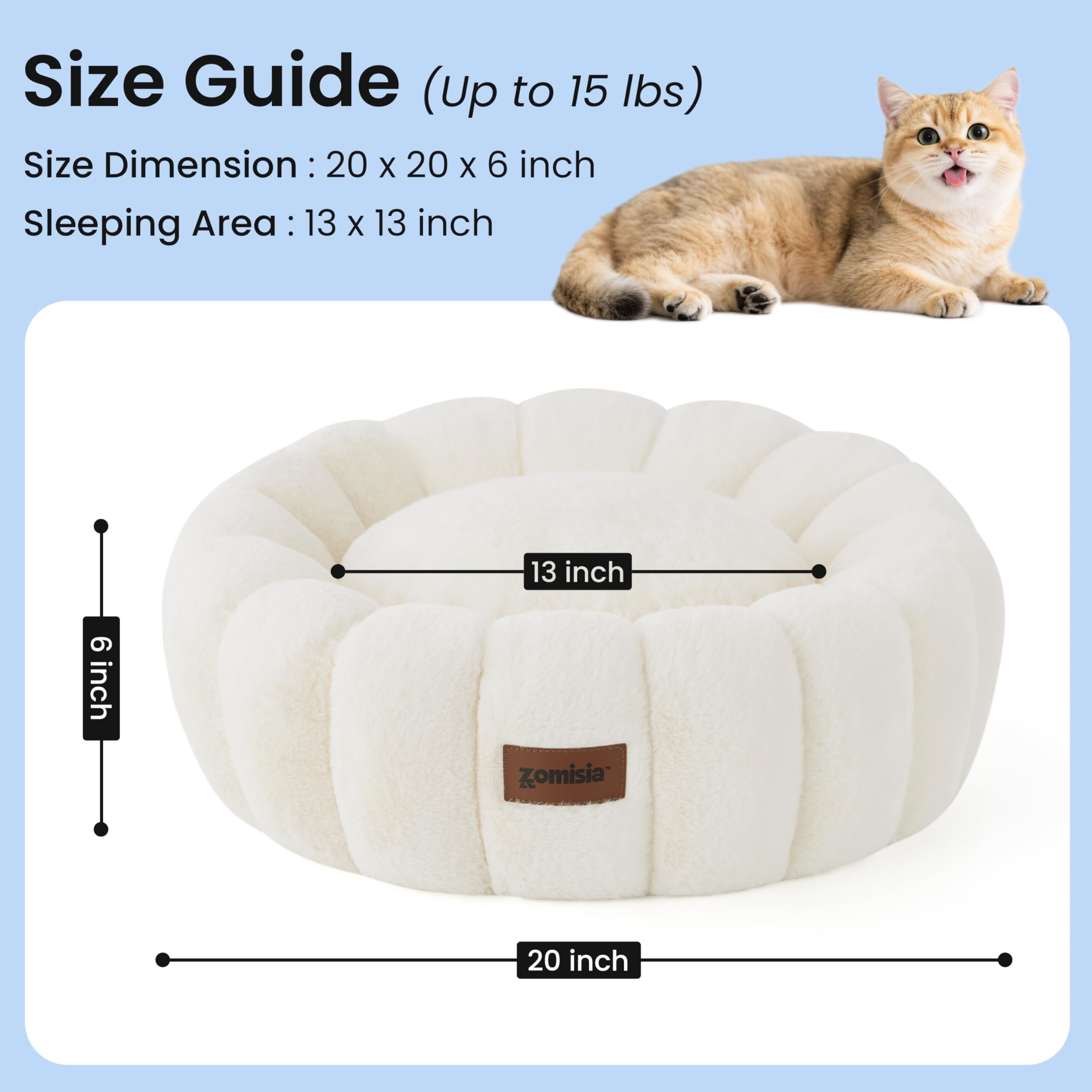 ZOMISIA round bed is machine washable for easy care.