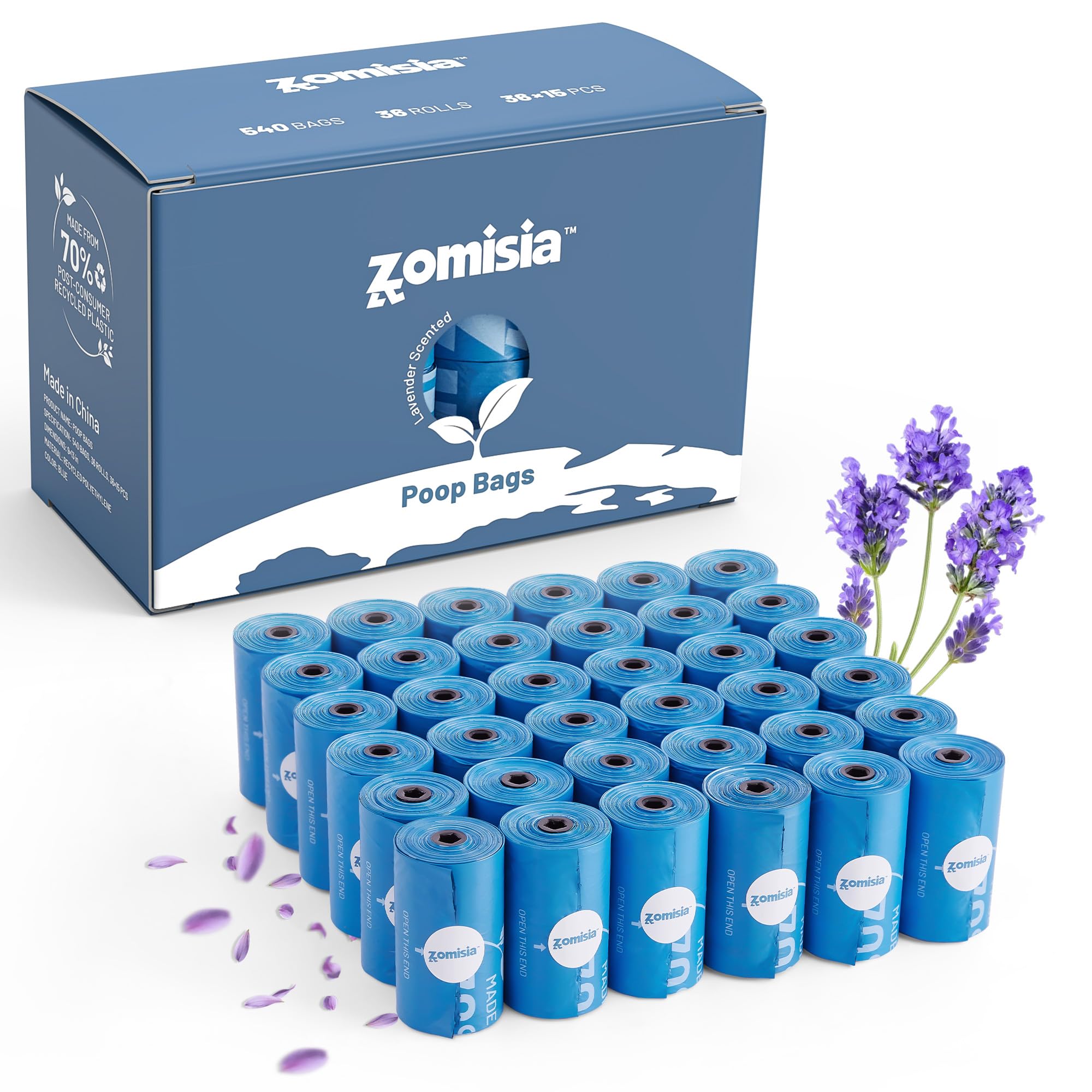 ZOMISIA lavender-scented bags with dispenser for odor control on walks