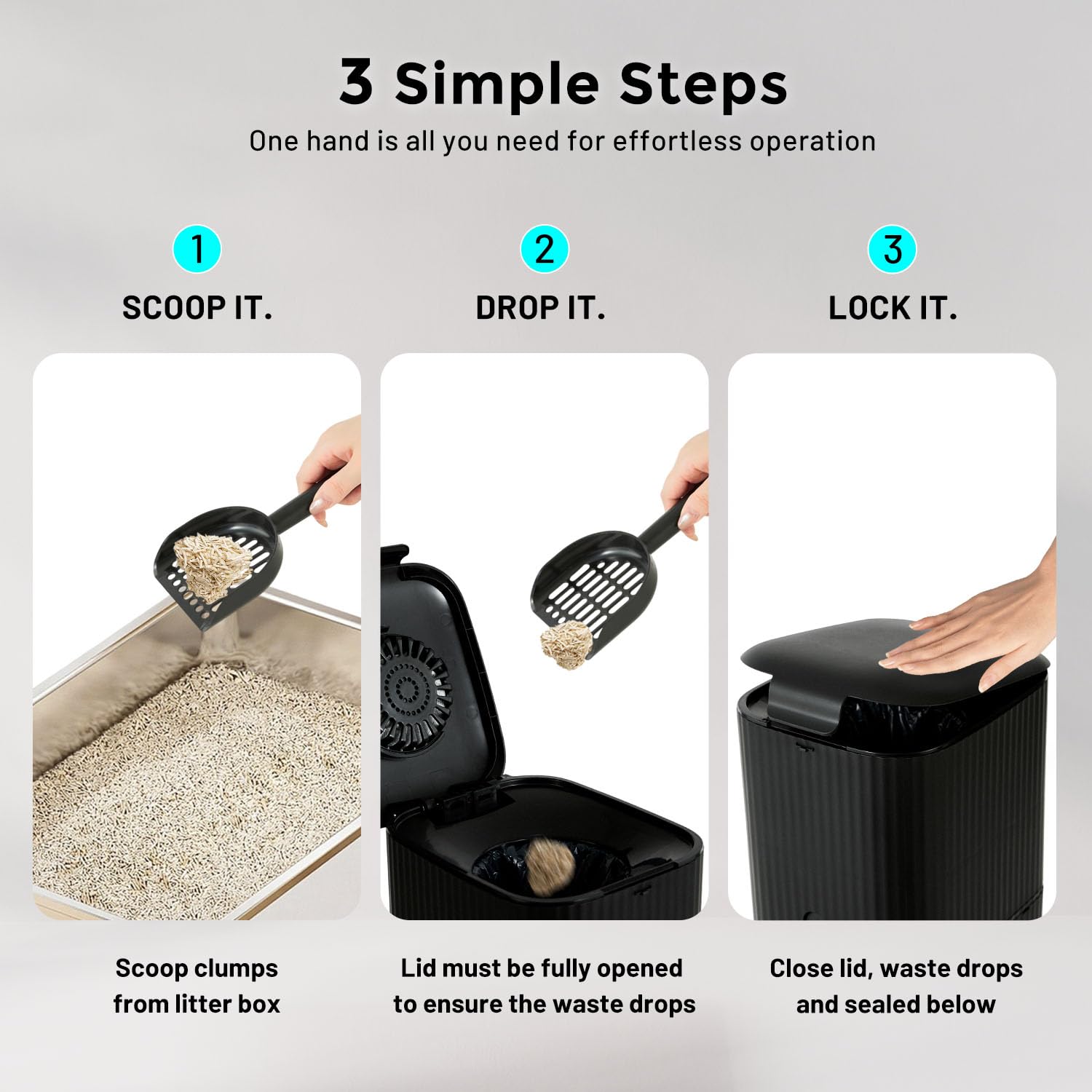 ZOMISIA refill cartridges with odor barrier technology keep smells contained.