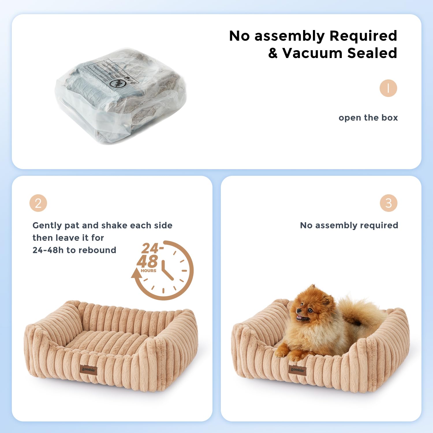 ZOMISIA bed non-slip bottom keeps surface steady for pets