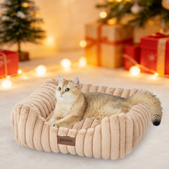 ZOMISIA small dog bed front view highlights plush support for secure naps