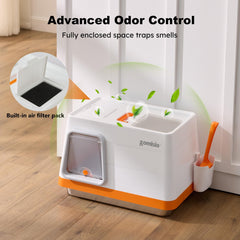 ZOMISIA top entry litter box ready for versatile cat access.