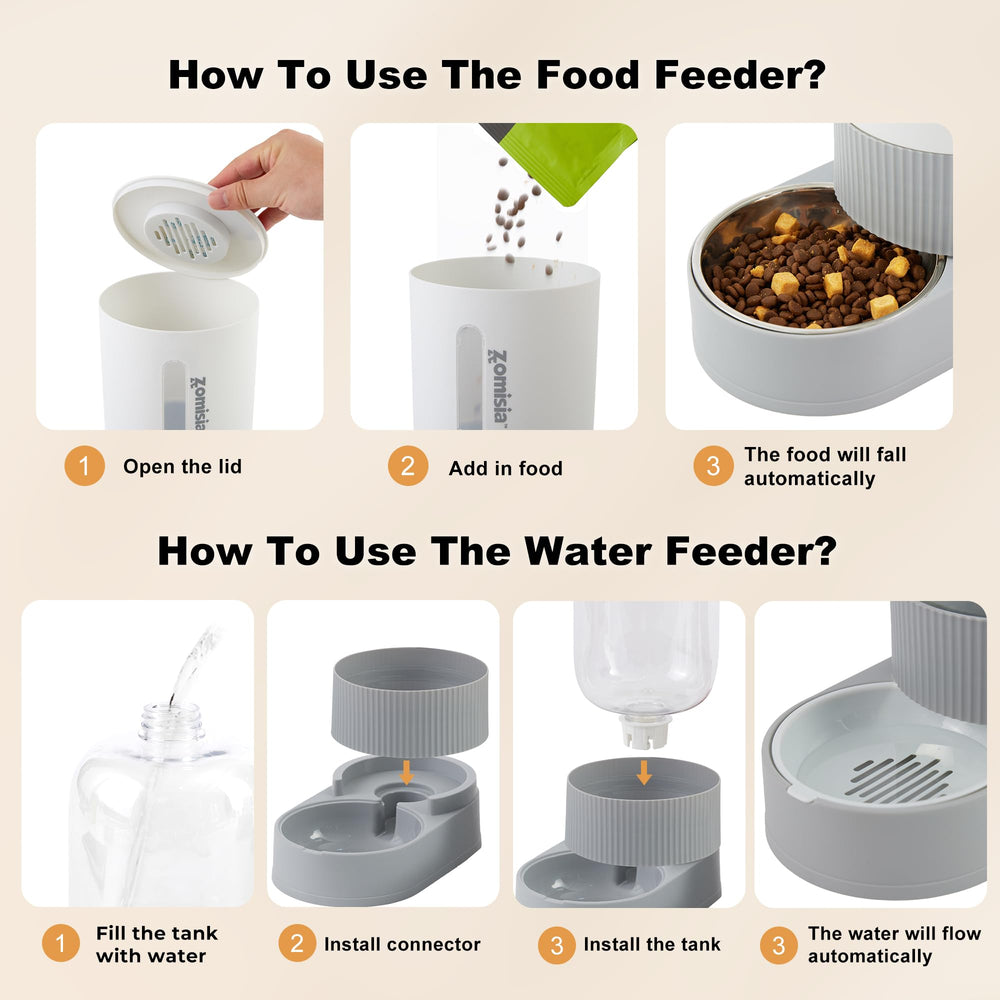 ZOMISIA two-pack self-feeding system suits multi-pet homes