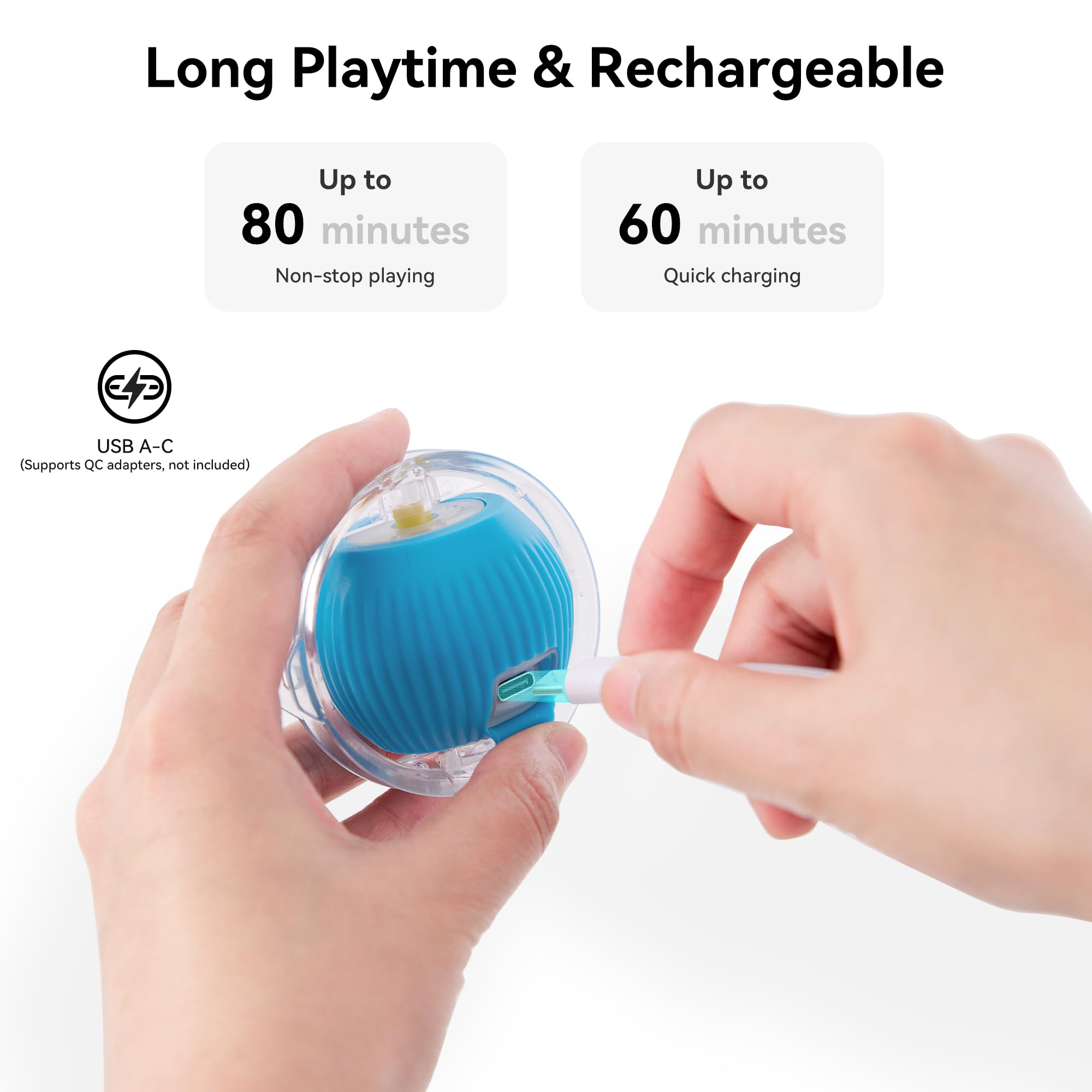 ZOMISIA USB charging kit keeps the toy ready for hours.