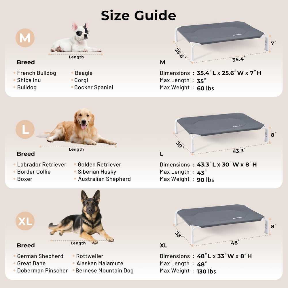 ZOMISIA XL dog cot bed folded flat for portable travel.