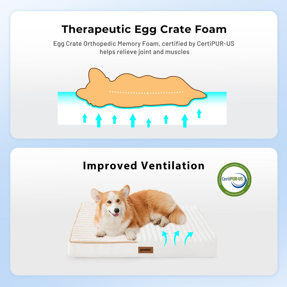 ZOMISIA XL dog crate bed waterproof surface protects crate from spills.