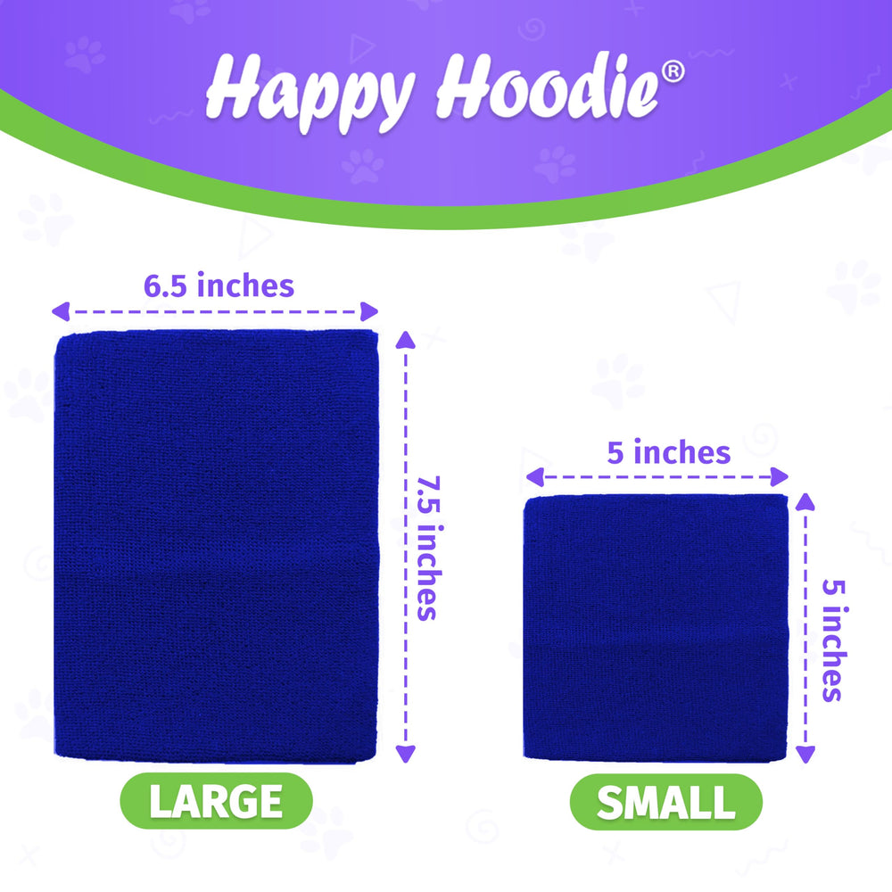 ZONI PETS Happy Hoodie size guide with small and large options