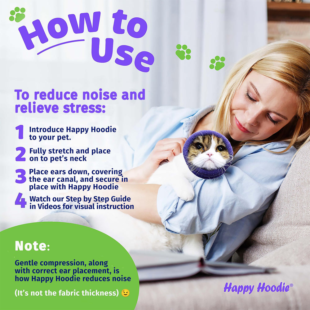 ZONI PETS Happy Hoodie provides ear protection for noise reduction