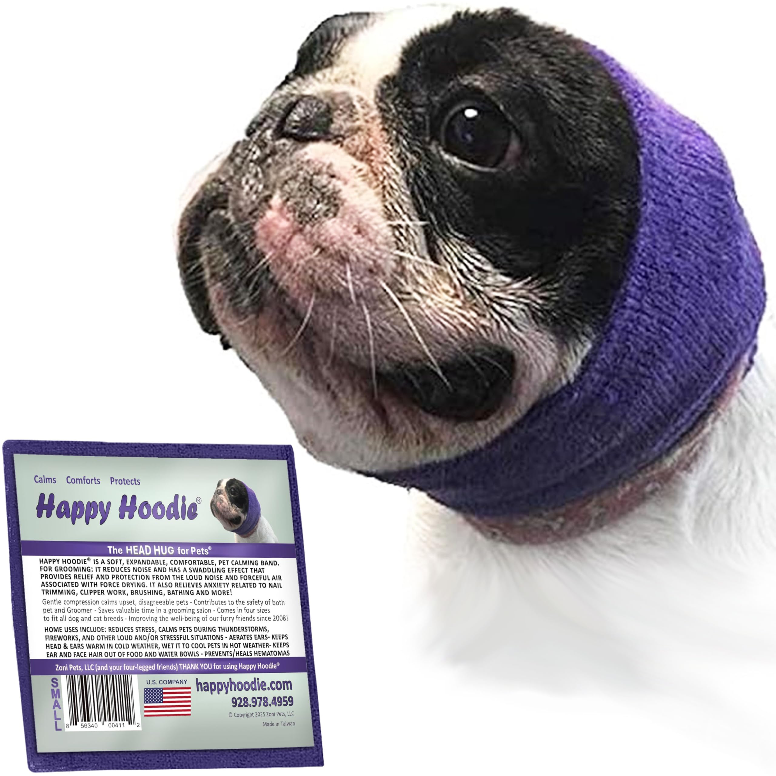 ZONI PETS Happy Hoodie grooming-tool close-up calms dogs during clipping.