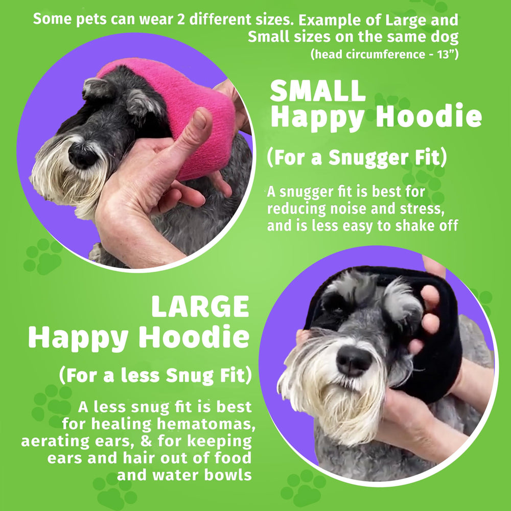 ZONI PETS Happy Hoodie post-grooming care for gentle ear access and hair management.
