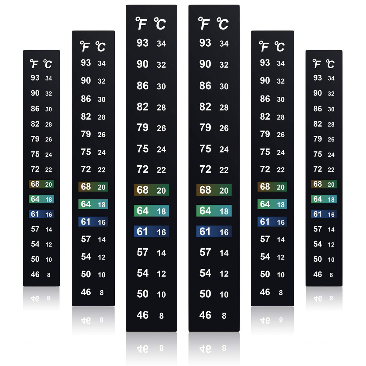 Zonon 24-piece stick-on thermometer strip packaging ready for fermentation monitoring