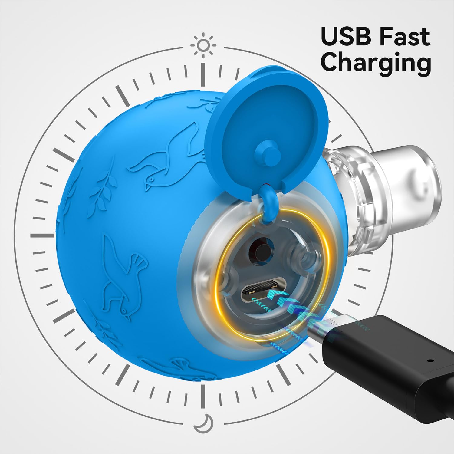 Zonopy Interactive Cat Ball USB charging cable ready for recharge
