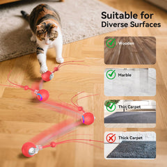Zonopy Interactive Cat Toy Ball chirping sounds lure cats into a lively chase.
