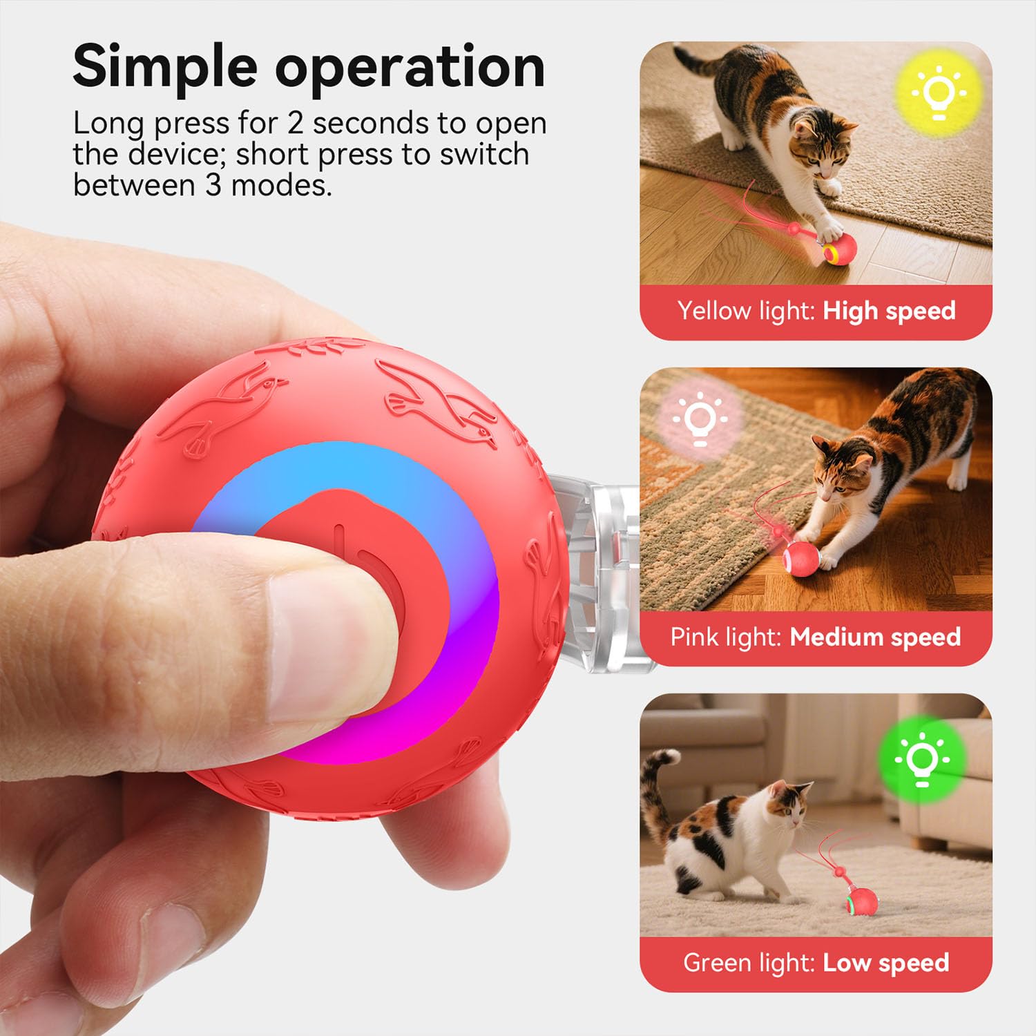 Zonopy Interactive Cat Toy Ball uses motion to spark curiosity and activity.