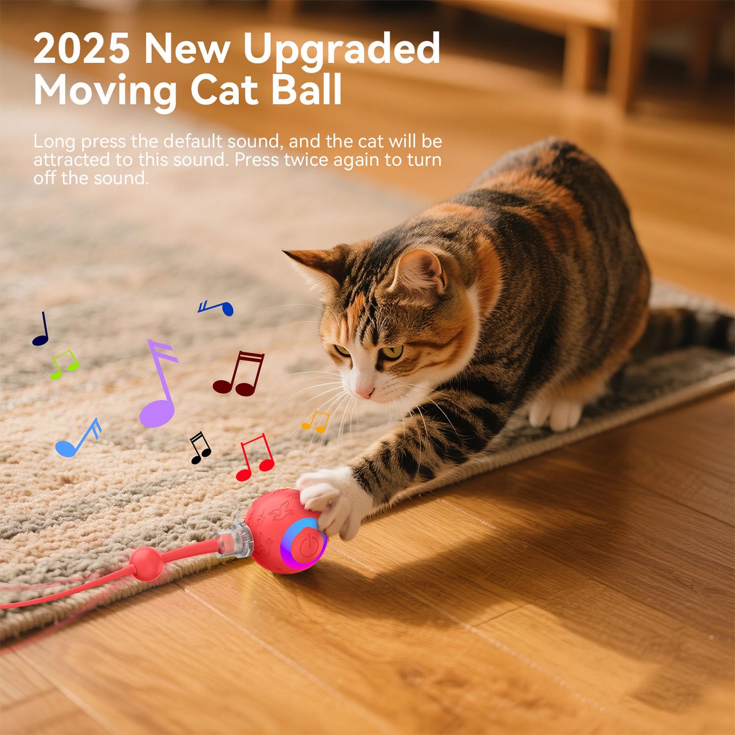 Zonopy Interactive Cat Toy Ball offers three modes for varied play sessions.