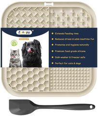 Zonopy Licking Mat showing four textured surfaces for slow feeding and enrichment