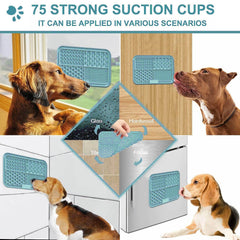 Zonopy licking mat with treats like yogurt and peanut butter for extended play