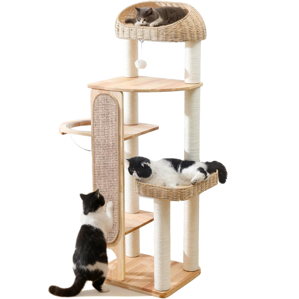 Zonoria Zephyria 59-inch cat tree base provides a sturdy freestanding foundation for multi-cat homes.
