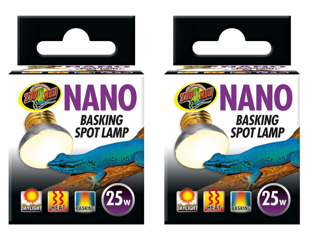 Zoo Med 25W Nano Basking Spot Lamp provides basking heat for small reptiles.