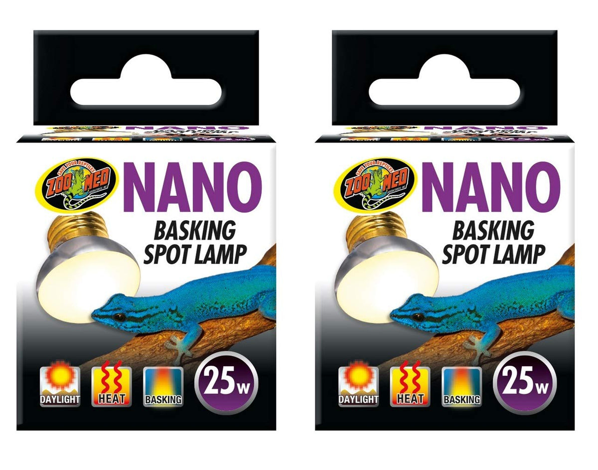 Zoo Med 25W Nano Basking Spot Lamp provides basking heat for small reptiles.