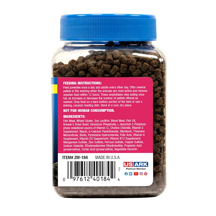 Pellets de 4 mm para juveniles grandes y adultos axolotls.