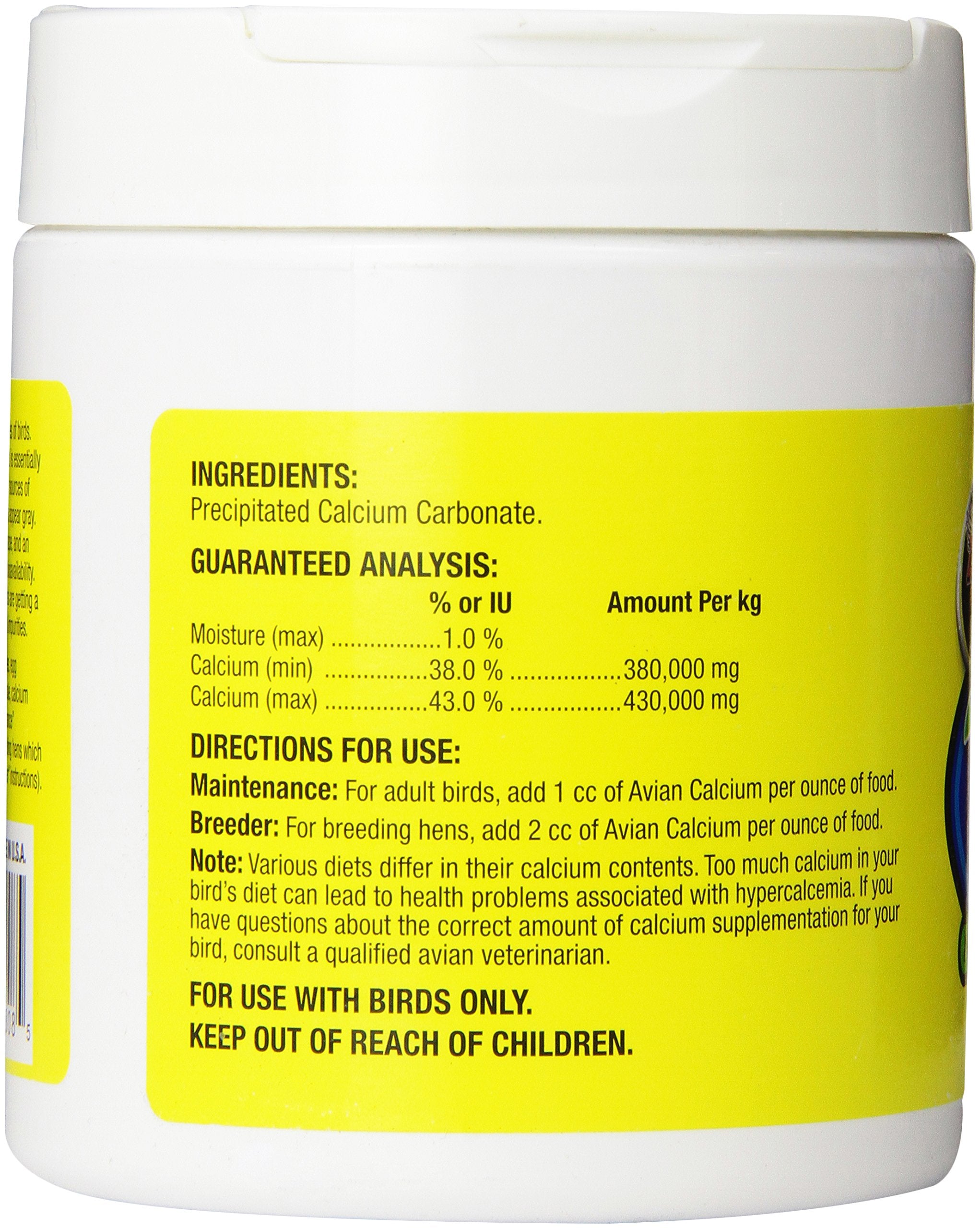 Zoo Med Avian Calcium powder texture close-up emphasizes pure precipitated calcium carbonate