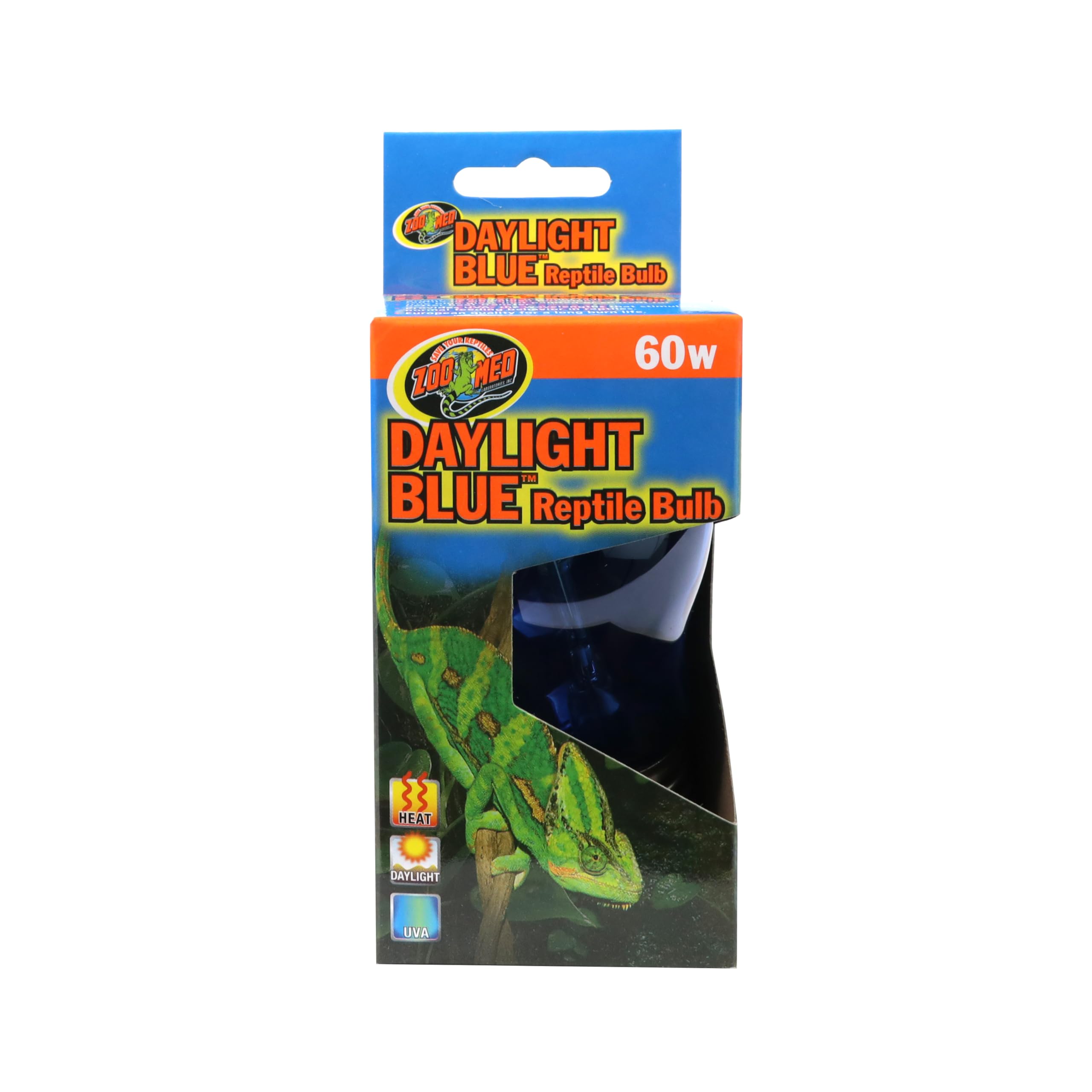 Zoo Med daylight blue bulb set of 2 shows compact 60W heat for terrarium.