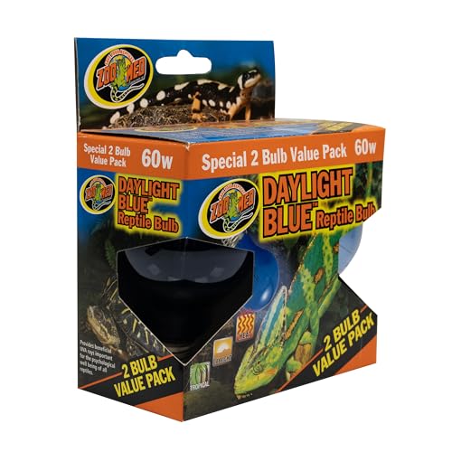 Zoo Med daylight blue reptile bulb 60W close-up reveals durable design for reliable terrarium lighting