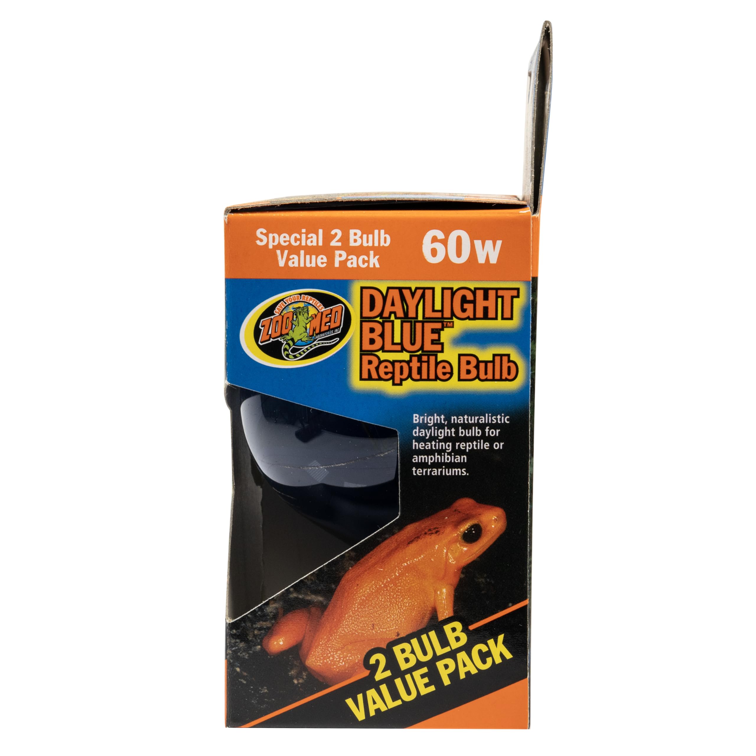 Zoo Med daylight blue reptile bulb heat source image shows ambient warmth for active terrarium pets