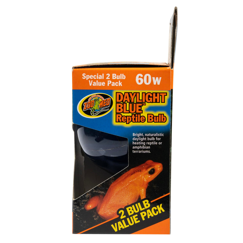 Zoo Med daylight blue reptile bulb heat source image shows ambient warmth for active terrarium pets